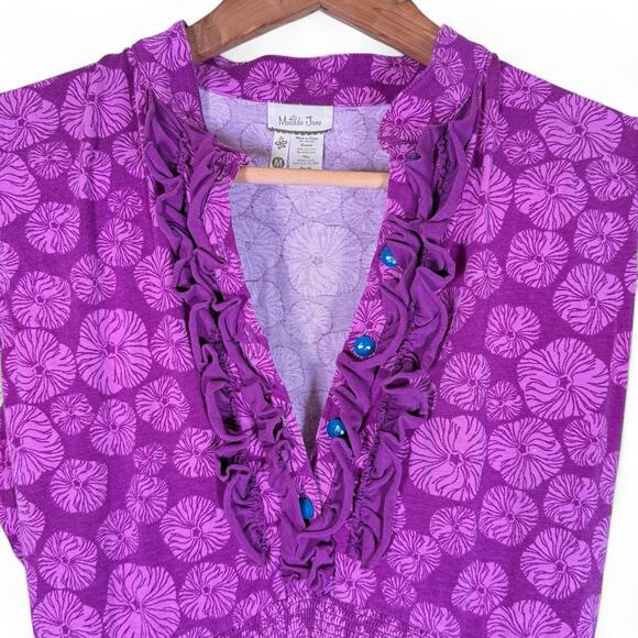Matilda Jane Ruffle Dress Size M Purple Wonderful Parade Magnolia Dress - Picture 3 of 6